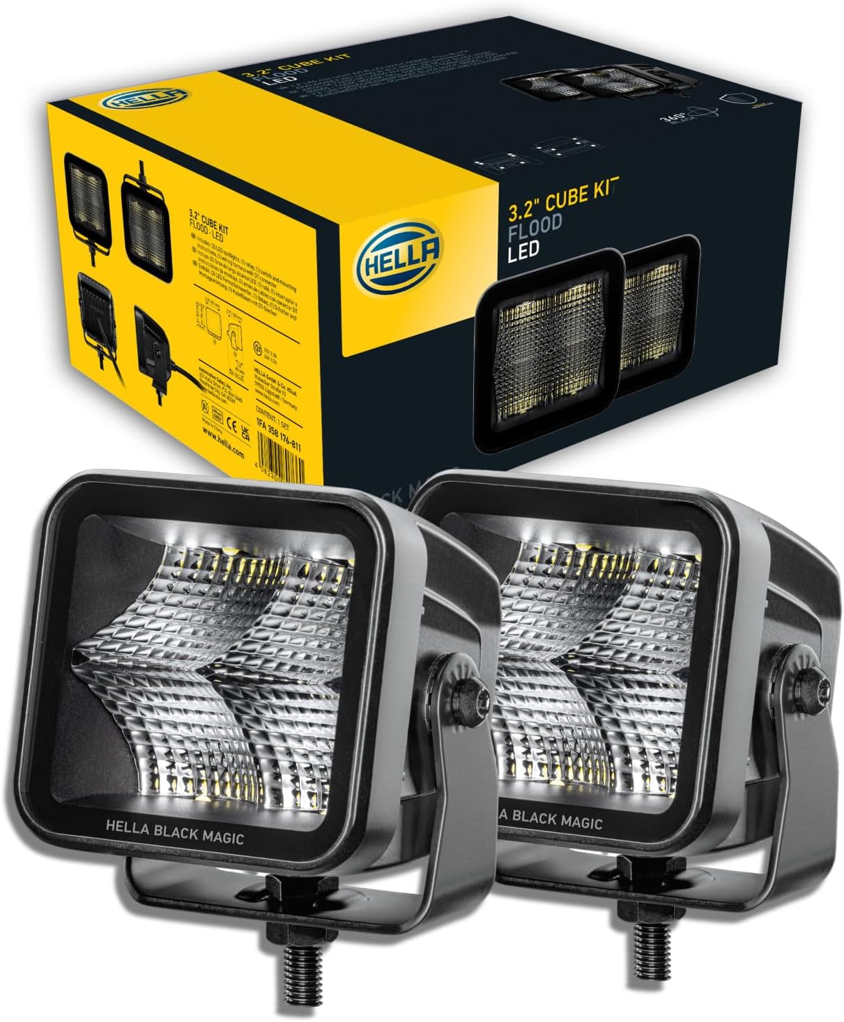 Hella Led 3.2 '' Cube Kit Flood Led
